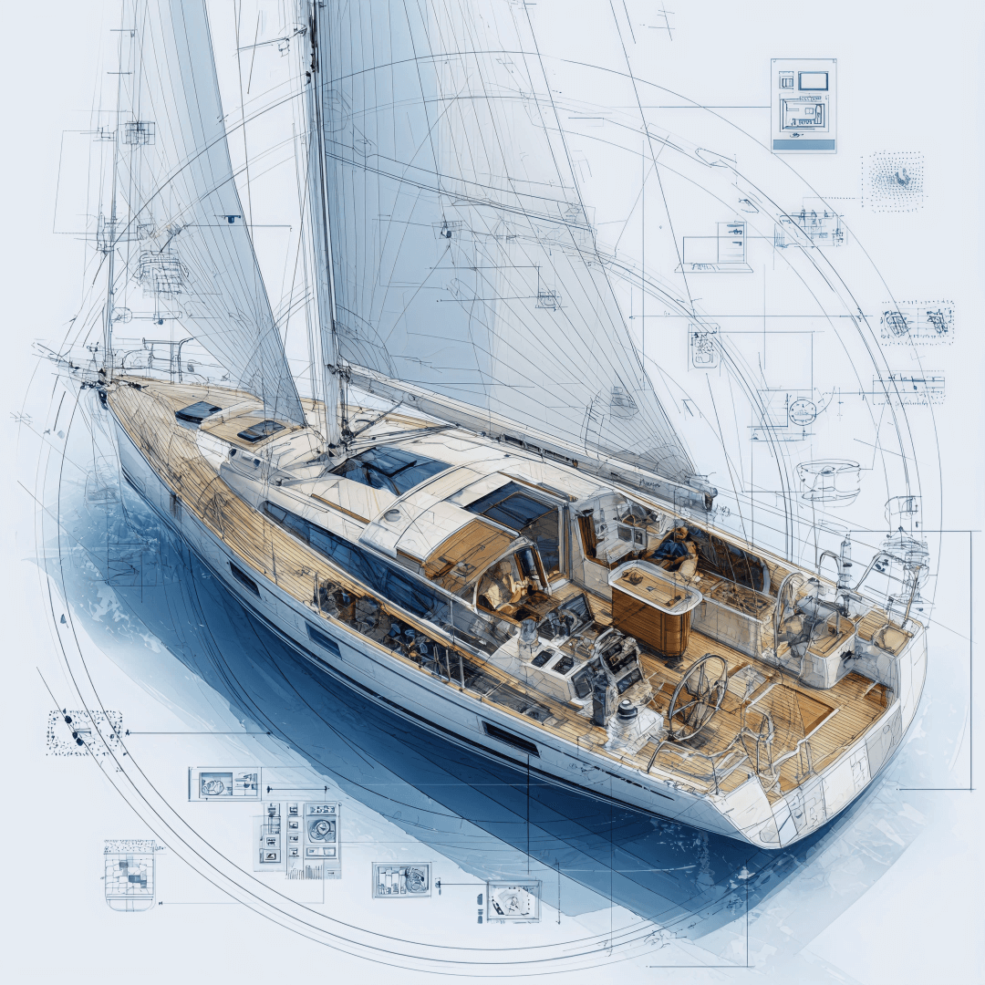 Yacht at sea
